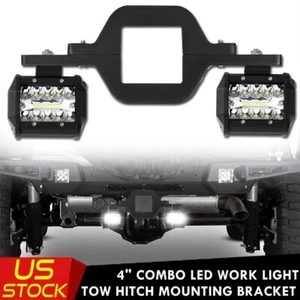 1X Tow Hitch Mounting Bracket 2X 4" COMBO LED Work Light Pods Backup ATV Truck - Picture 1 of 12