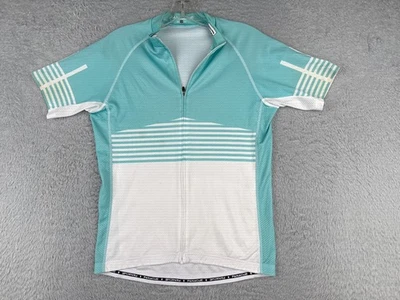 Jersey de ciclismo Panache para mujer grande blanco verde azulado cremallera completa manga corta poliéster Foto 1 de 4