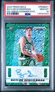 BAYLOR SCHEIERMAN 2024 Prizm Deca Verde Brillo COLOR COINCIDENCIA 03/25 RC AUTOMÁTICO PSA 10 - Imagen 1 de 5