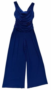 Mono R&M Richards Azul Real Pierna Ancha Talla 10 Corpiño Drapeado Elegante  - Imagen 1 de 7