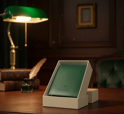 Rolex Funda de Viaje de Cuero Verde Centro de Servicio Premium - Nueva Foto 1 de 4
