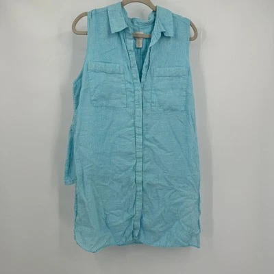 Vestido Camisa Chicos Mujer Talla 2 US L L Lino Abuela Costera Vestido Foto 1 de 4