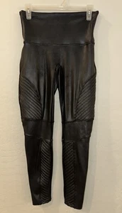 SPANX Faux Leather Moto Leggings in Black Sz XL Shapewear New - Picture 1 of 10