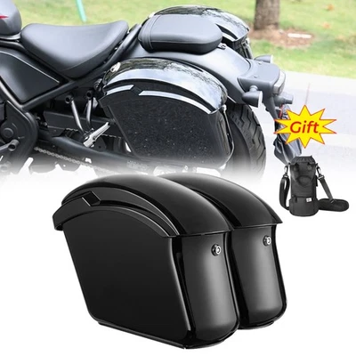 Upgarde Motorcycle Saddlebag Hard Luggage Trunk For Sportster Dyna Softail CM300 - Image 1 of 4