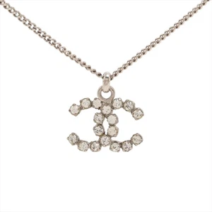 Collar Chanel Coco Mark 05V Metal x Estrás Plata - Imagen 1 de 5