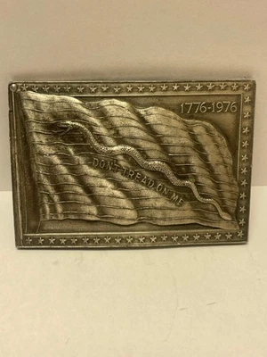 Vintage Bergamot Brass Works Belt Buckle “Don’t Tread On Me 1776-1976” USA E-24 - Image 1 of 3