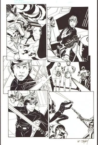 CHRIS SPROUSE 2019 STAR WARS INK ART-LUKE SKYWALKER LIGHTSABER BATTLE! FREE SHIP - Picture 1 of 4