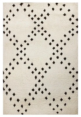 Wool Hand Knotted Carpet Moroccan Beni Beautiful Contemporary Beni Diamond carpe - Image 1 of 4