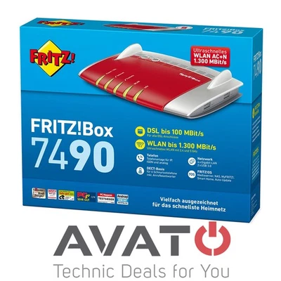 AVM FRITZBox 7490 VDSL DSL Modem ISDN 4-Port Gigabit WLAN MESH DEUTSCHE VERSION - Bild 1 von 3