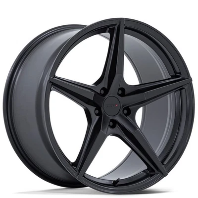 F18x9/R18x10.5" Staggered TSW Wheels TW007 Esprit Matte Black Flow Formed (S04) - Image 1 of 4