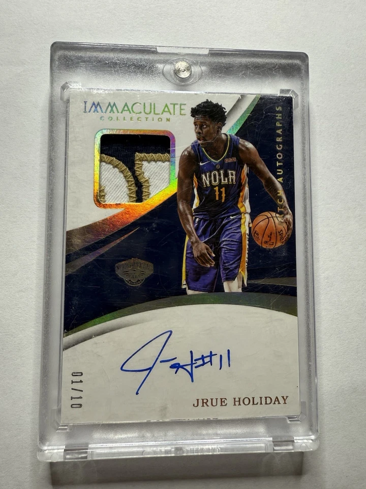 🔥JRUE HOLIDAY🔥 2017-18 Immaculate patch autograph Blue #01/10 On Card Auto - Image 1 of 2