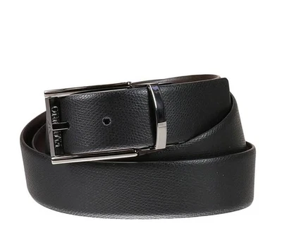 Cinturón reversible Emporio Armani de cuero estampado y cuero liso Foto 1 de 2