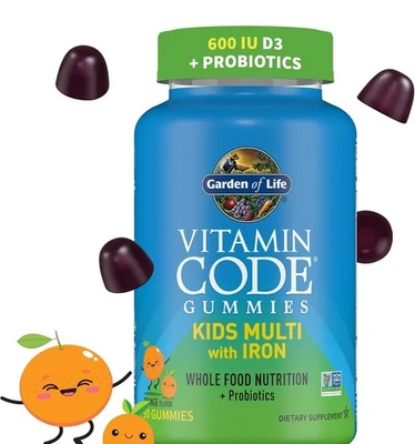 Garden of Life Vitamin Code Gummies Kids Multi with Iron 90 Gummies EXP: 02/25 - Image 1 of 2