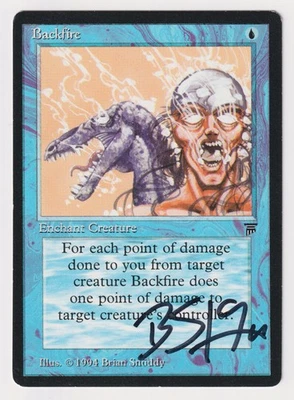 Signed Backfire LP Legends English Artist Brian Snoddy 1994 MTG Magic Vintage! - Image 1 of 2