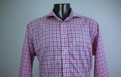 Lorenzo Uomo Trim Fit Men's The Perfect Fashion Shirt Plaid Size 17 1/2 34-35 - Image 1 of 4