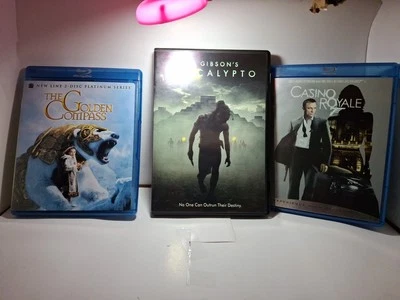 Lot Of 1 DVD And 2 Blu-ray Cosino Royal Apocalypto And Yhe Golden Compass Foto 1 de 4