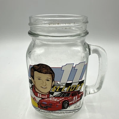 1992 Bill Elliot #11 NASCAR Anheuser-Busch Nascar Mason Jar Budweiser Foto 1 de 4