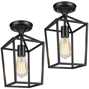 2-Pack Farmhouse Semi Flush Mount Ceiling Light Fixtures for Hallway, Industr... - Picture 1 of 7