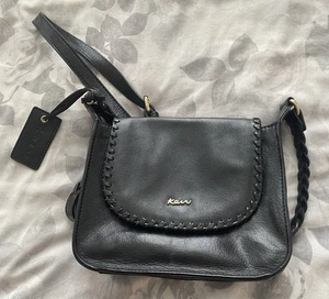ladies Kew Leather cross body bag black small - Picture 1 of 7