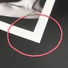 Beaded Seed Bead Silver Strand Necklace Women String Short Necklace Chain