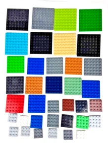 Lego Base Plates Replacement Pieces 3x3 4x4 6x6 8x8 Lot Of 37 Multicolor Genuine - Picture 1 of 7