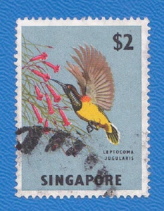 Singapore SG76 $2 Yellow-bellied Sunbird. Nice used - Picture 1 of 2
