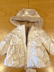 MAYORAL BABY GOLD QUILTED NATURAL REVERSIBLE COAT - baby 4-6 months - BRAND NEW - Picture 1 of 15