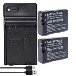 2x Batería + Cargador USB para Nikon D3100 D3200 D3300 D3400 D3500 Digital SLR - Imagen 1 de 9