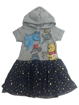 Vestido con Capucha Disney Niñas Gris y Azul Pooh Minnie Mouse Sulley Foto 1 de 2
