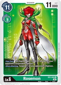 EX1-042 Rosemon Uncommon Mint Digimon Karte - Bild 1 von 1