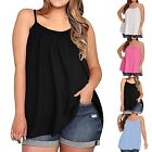 Women Summer Camisole Plus Szie Loose Fit Vests Solid Strap Sleeveless Tank Top