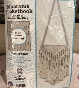 Design Works Craft borlas mango solapa bolsillo bolsillo bolso macrame 7""X8"" NUEVO - Imagen 1 de 5