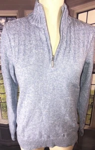 Karen Scott XS NWT Marled Knit Quarter Zip Sweater Blue - Picture 1 of 8