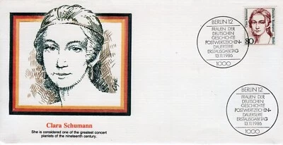 German FDC Sc# 1483 "Clara Schumann" Concert Pianist- Fleetwood Cachet [B53] - Image 1 of 2