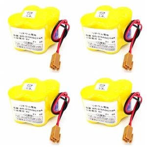 4 Pcs NEW BR-2/3AGCT4A 6V BATTERY For PLC w/ brown Plug for FANUC PLC - Picture 1 of 3
