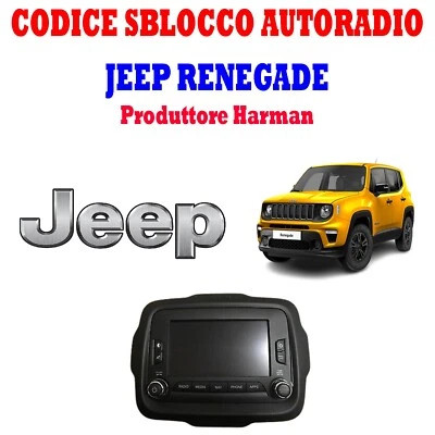 CODICE SBLOCCO AUTORADIO JEEP RENEGADE COMPASS UCONNECT  BECKER HARMAN  ALTRI - Image 1 of 4
