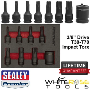 Sealey Impact Torx Trx-Star Socket Bit Set 8pc 3/8" Dr T30-T70 EVA Storage Tray - Picture 1 of 4
