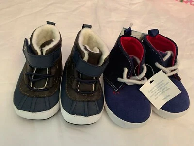 Baby boy rising star blue boots 3-6 m or gap lace up baby booties 6-12 m NEW - Image 1 of 4