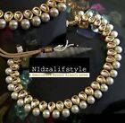 Designer Gold Plated Bollywood Style Jewelry Indian Kundan Bridal Necklace Set E