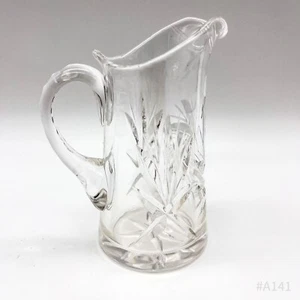 Vintage Krug mit Henkel aus Glas, geschliffen Handarbeit | 12 cm Höhe Vintage - Bild 1 von 9
