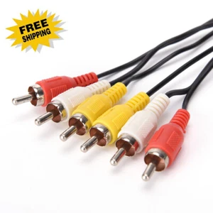 100 piezas cable de audio y video compuesto 3 RCA a 3 RCA macho a macho AV TV DVD - Imagen 1 de 7