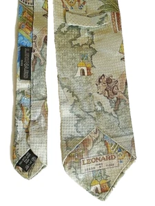Leonard Paris disegno n. 71599 Cravatta in seta geometrica multicolore uomo taglia unica - Foto 1 di 3