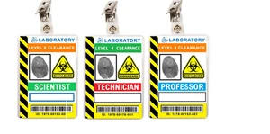 Mad Scientist Professor Clip-on ID Pass Badge Expert Staff Card Lab Technician - Picture 1 of 15