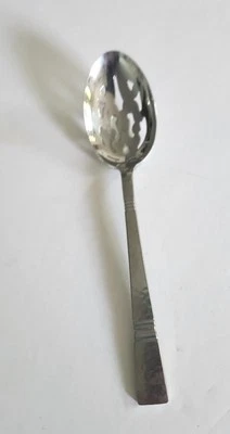 1 Pierced Serving Gorham BALUSTER Hammered 18/8 Stainless Vietnam 8 1/2" - Image 1 of 2