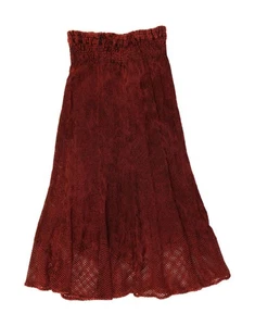 VINTAGE Womens High Waist Maxi Skirt XL W36 Burgundy Viscose CW08 - Picture 1 of 3