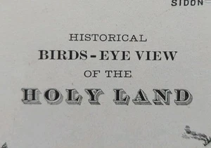 Vintage 1900 HOLY LAND Map 22"x14" ~ Old Antique Original BETHLEHEM JERUSALEM  - Picture 1 of 16