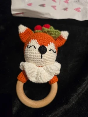 DICHA Деревянная Детская Погремушка - Ручной Работы Вязание крючком Детская Игрушка - Сенсорное Развитие - Новая в коробке - Изображение 1 из 3