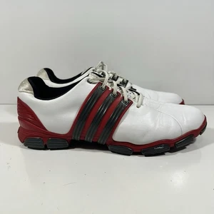 Mens Adidas Tour 360 Golf Shoes Spikes Size 13 White/Black/Red 670942 - Picture 1 of 9