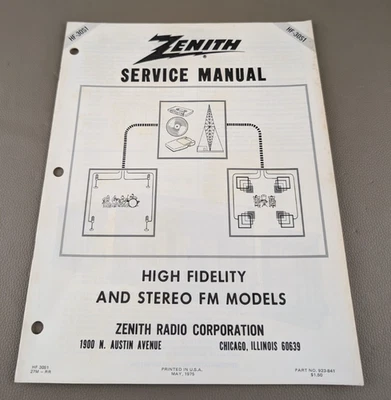 Zenith High Fidelity & Stereo FM Models Service Manual D-3634 - Image 1 of 3