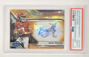 Bowman U 2022 Chrome Prime Signatures automático naranja Bryce Young novato/25 PSA 10 - Imagen 1 de 7
